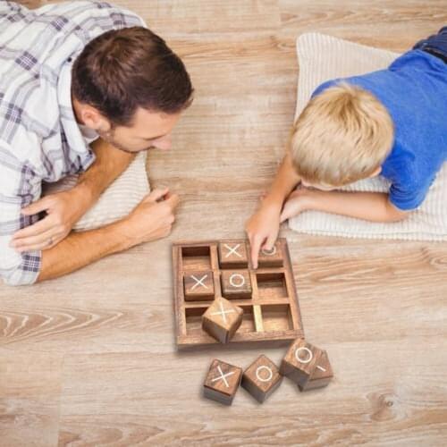 Xo Wood Board Game Toy Leisure Parent-child Interaction Game Board Chess Developing Intelligent Puzzle Game Educational Toys
