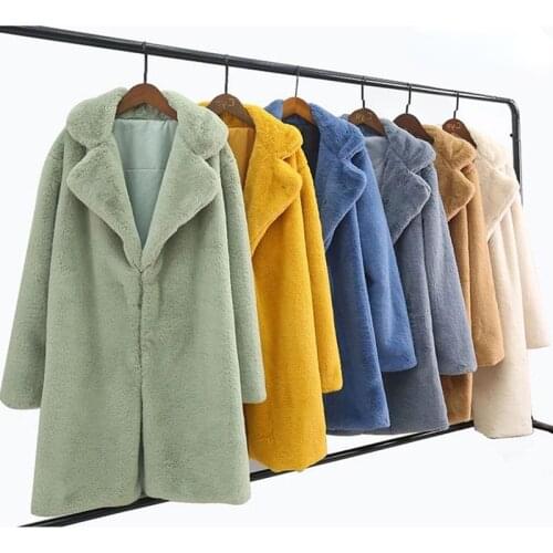2021 New Luxury Women Warm Make Quality Fluffy Soft Fur Coat Outerwear Faux Fur Jacket Winter Ladies Long Lapel Coat