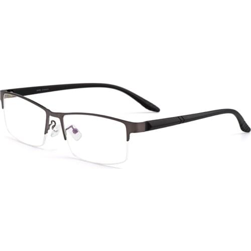Business Men Semi Frameless Titanium Alloy Glasses Frames Big Face Suitable S61012 Classic Males Spectacles Optical Frame