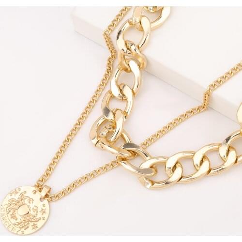 Pauli Manfi 2020 Fashion Creative Round Metal Crab Pendant Necklace Womens Popular Retro Banquet Jewelry Accessories