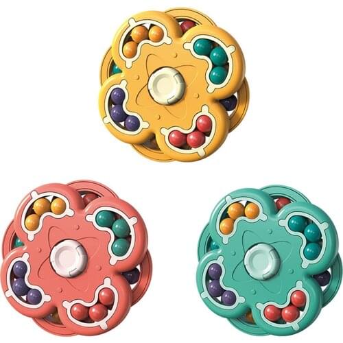 Portable Rotating Beans Cube Fingertip Fidget Toys Kids Intelligence Finger HandheldGyro Game Adults Stress Relief Spin Puzzles