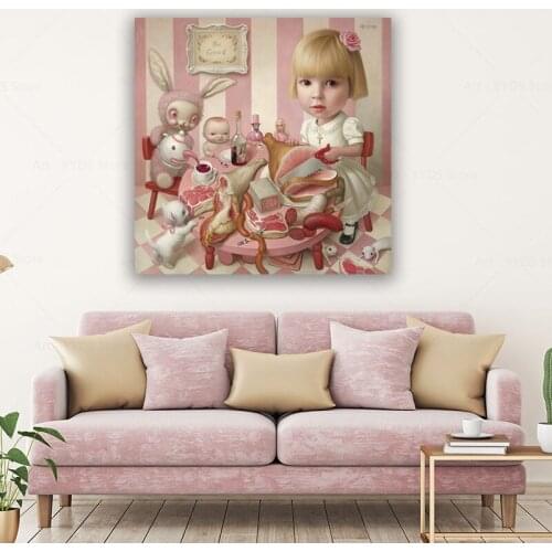 Rosies Tea Party By Mark Ryden HD Canvas Painting Print Bedroom Home Decor Modern Wall Art Oil Painting Poster Salon Pictures