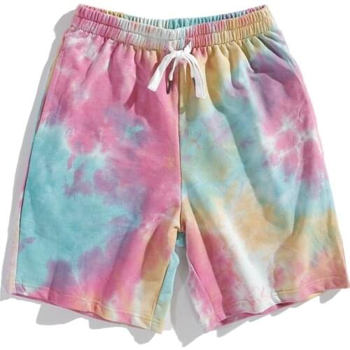 Summer hip hop shorts men fashion Streetwear Tie dye Brand mens cotton shorts male adolescent student casual shorts
