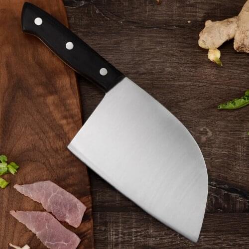 Sowoll Stainless Steel Butcher Chopping Knife 7CR17 Sharp Blade Cleaver Survival Tool Knife Sheath Gift Box Steak Boning Knife