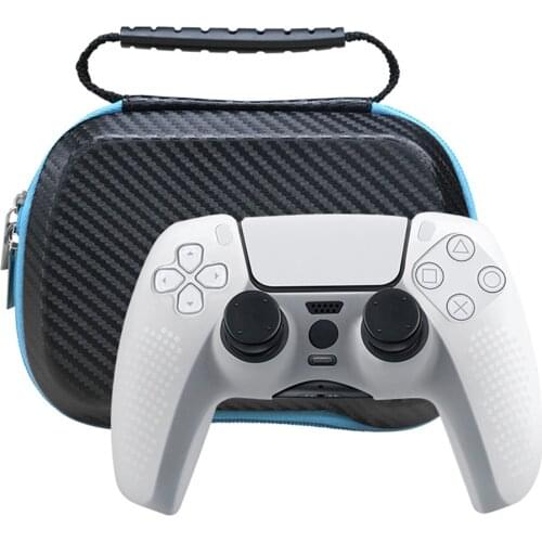 Game Controller Storage Bag Silicone Cover Thumb Caps for Sony Playstation 5 PS5 Protection Kit Portable Gamepad Carrying Case