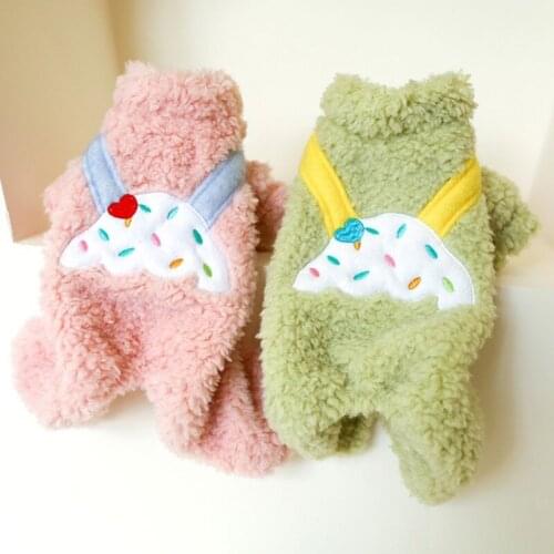 Winter Pet Warm Clothes Soft Fleece Dog Jumpsuit Clothing Pet Puppy No Shed Hair Outfits Suitable for Chihuahua Yorkshire