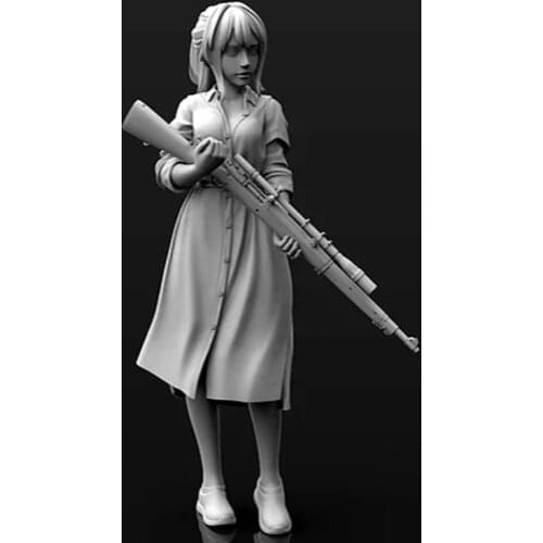 1/24 Resin Figure Building Kit Girl Sniper