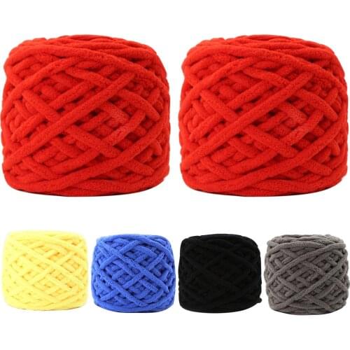 2Pcs DIY Colorful Thick Woolen Crochet Yarn Hand-knitted Sweater Scarf Hat Slippers Knitting Ball Thread Sewing Machine Line