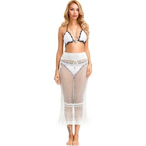 2019 Womens Crocheted Skirt Lace Beachwear Swiming Cover Up Swimsuits