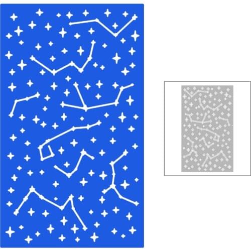 2020 New Rectangle Background Embossing Constellation Star Metal Cutting Dies For DIY Greeting Card Scrapbooking Making No Stamp
