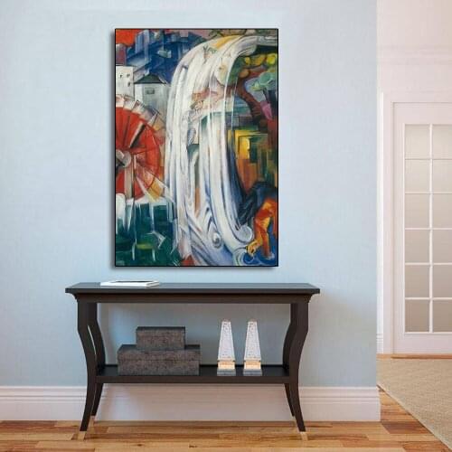 AAVV Poster and PrintiAbstract Animals Drink Water Painting Home Decorative Painting on Canvas Prints for Living Room No Frame