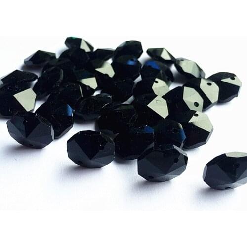 Free Shipping 2000pcs Black crystal beads chandeliers, home crystal decoration accessories, crystal octagon 2 holes