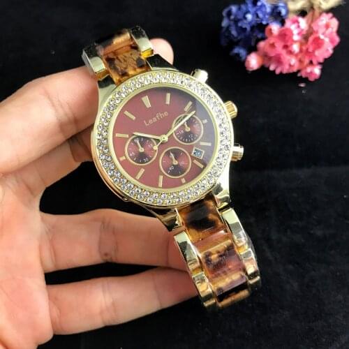 Fashion Brand Diamond Women Watches Brown White Gold Round Stainless Steel Quartz Watch Female Clock Reloj Mujer Relogios