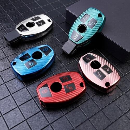 TPU Carbon Fiber Car Remote Key Case Cover Holder Shell For Mercedes Benz A B R G Class GLK GLA GLC GLR W204 W210 W176 W202 W463