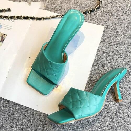 CJDLY 2020 Summer Square head Women Fashion Sandals Popular Candy Bright Color Openwork Roman High Heels Womens Shoes Party