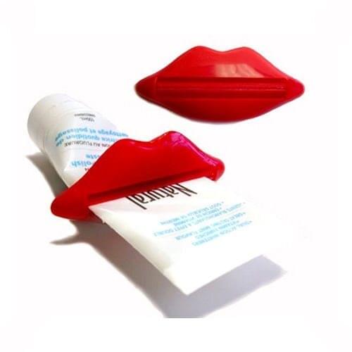 2PCS Sexy Hot Lip Kiss Bathroom Tube Dispenser Toothpaste Cream Squeezer