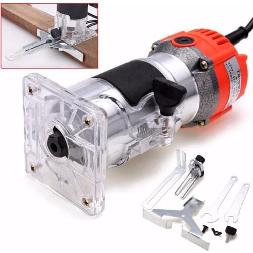 1Set 800W 220V Wood Trim Router 6.35mm Collect Diameter Electric Hand Trimmer Woodworking Laminate Palm Router Joiner Tool