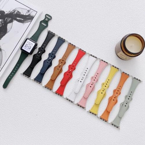 Leather Strap for Apple Watch Band 44mm 40mm 42mm 38mm Bracelet for iWatch Series SE 6 5 1 2 3 4 Loop Watchband