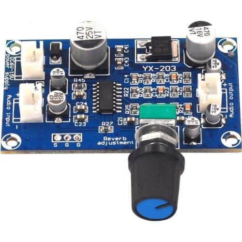 PT2399 Microphone Reverberation Board Effect Super M65831 Mono Amplifier Preamp Reverb DC Single Power Supply