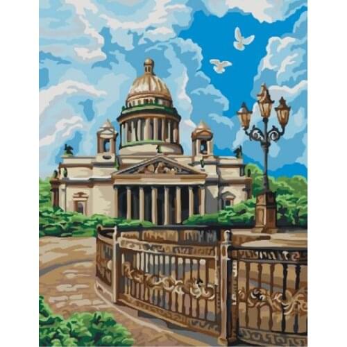 Isaakievsky cathedral Landscape DIY Digital Painting By Numbers Modern Wall Art Canvas Painting Unique Gift For Home Decor 40x50
