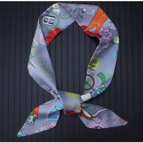 New imitated Twill silk satin multipurpose womens skinny scarf handbag hair neck hand accessorry mixed 50PCS/LOT hot #4088