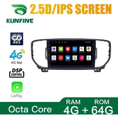 Octa Core 1024*600 Android 10.0 Car DVD GPS Navigation Player Deckless Car Stereo For KIA KX5 Sportage 16-18 Radio Headunit WIFI