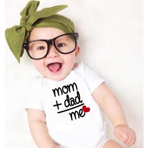 Newborn Toddler Baby Boy Girl Dad +Mom Outfit Costume Romper short sleeve Clothes Baby girl roupa de bebe 0-24M 8 COLORS