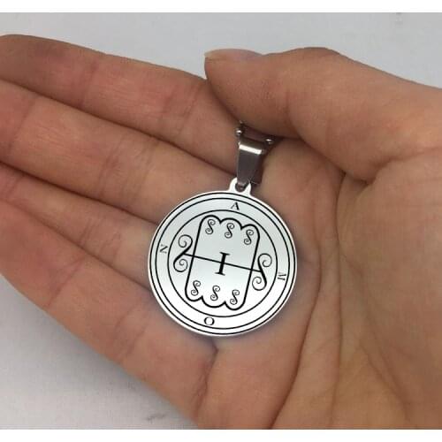 Stainless Steel Necklace Retro Amon Sigil Disc Pendant Necklaces Jewelry for Men and Women Drop Shipping YP7154