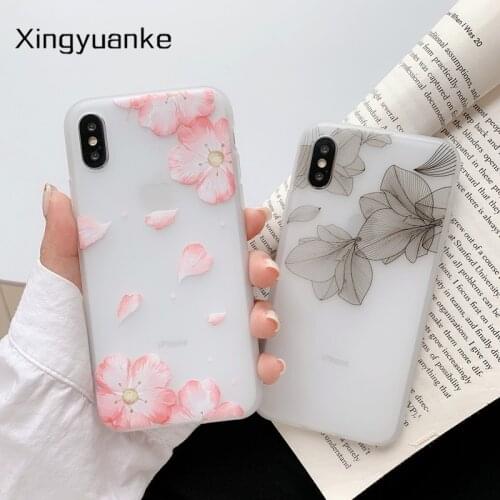 Couples Floral Leave Phone Cases For iphone XR XS Max X 6 6S 7 8 Plus 11 Pro Max SE 2020 Case Flowers Soft Silicone Back Cover