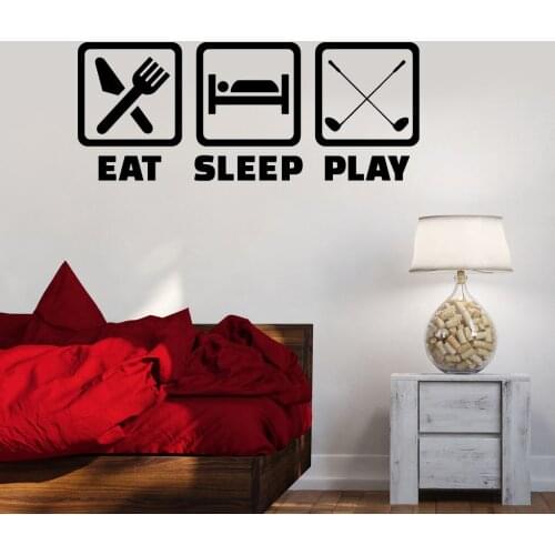 Removable Eat Sleep Game Boys Wall Decal DIY Art Vinyl Wall Stickers for Kids Children Bedroom Paper Decoration Stickers KW-325