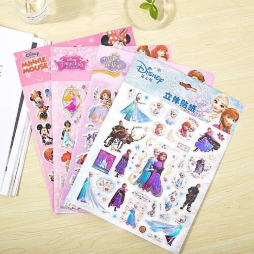 Disney Princess Ice Romance Sophia Sticker Cartoon Foam Sticker Baby Sticker Toy 3D Stereo Bubble Sticker