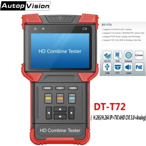 H.265/H.264 IP Camera Tester CCTV Tester Monitor DT-T72 4.0 Inch HD Combine Tester Support 3.0 CVI TVI AHD&Analog Camera Testing