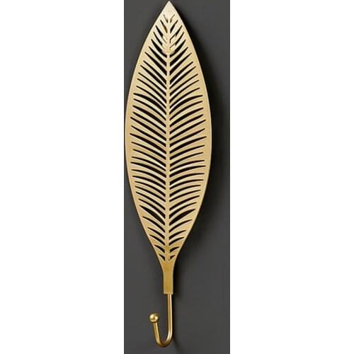 Hotel Entrance Single Hook Leaf Up Back Hanging Hole Design Iron Art Gold Beautiful Hollow Indoor New For Fitting Room Storage