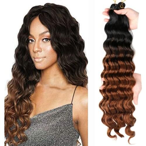 Amir High Temperature Synthetic Crochet Braids Hair Deep Wave Black Brown Color Hair Extensions For Women