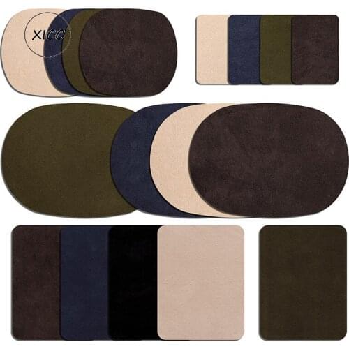 Suede Deer Velvet Fabric Elbow Knee Patches Mans Jacket Suit Cloth Badge Cashmere Repair Iron On Patch DIY Stickers Appliques