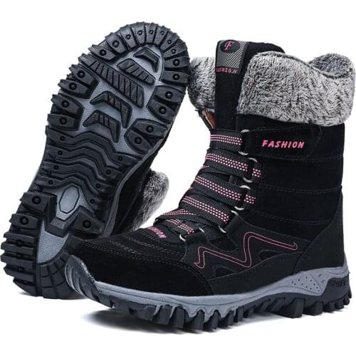 Women Boots Super Warm Snow Boots For Winter Shoes Women Ankle Platform Botas Mujer Winter Footwear Suede Leather Winter Boots