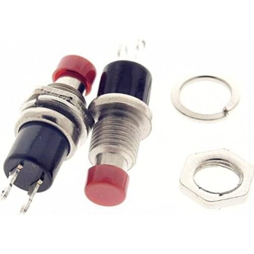 10Pcs PBS-110 No Lock Switch/Self-resetting Push Button Switch Normally Closed Reset Switch RED COLOR PBS110