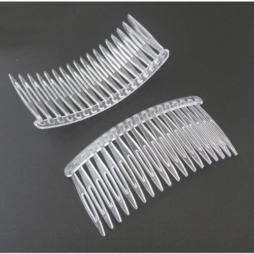 10PCS 18teeth Clear Plain Plastic Side hair Combs half round bars DIY bridal hair accessories Handmade headpieces