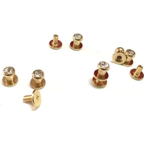 100sets/lot 6mm Fashion Alloy Stud A-grade Rhinestone Rivet With Cap Luxury DIY Clothing Accessory wedding decoration crystal