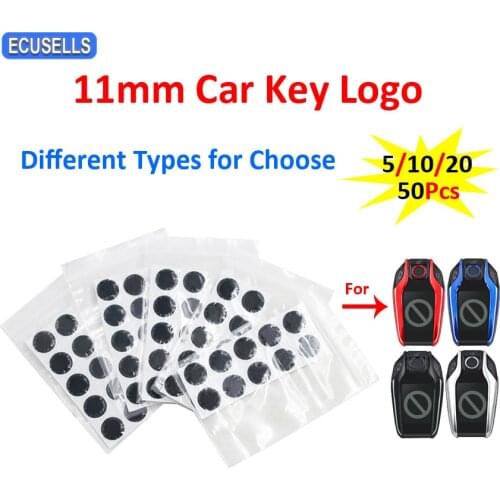 5/10/20/50Pcs/Lot 11mm Resin Epoxy Crystal Logo Emblem Sticker Badge For CF400 CF500 TK800 LCD Smart Key Shell for BMW/Benz/Audi