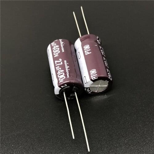 5Pcs/50Pcs 27uF 400V NICHICON PT Series 12.5x25mm High Ripple Current Long Life 400V27uF Aluminum Electrolytic Capacitor
