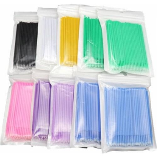 500pcs microblading accesories Disposable MicroBrush Eyelashes Extension Individual Lash Removing Swab Micro Brush