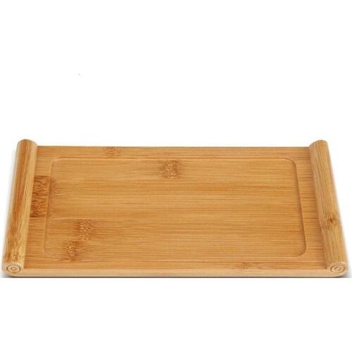 Bamboo Tea Tray Cup Plate Food Dessert Serving Tray Traditional Bamboo Tea Tray Elegant Chinese Style Tea Table