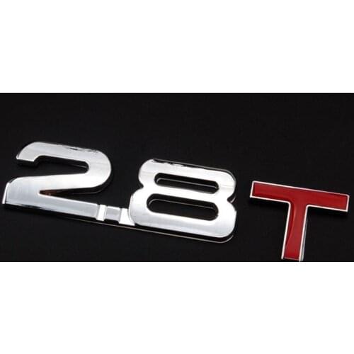 BBQ@FUKA 3D Metal 2.8T Emblem Turbo Car Sticker 2.8 T Rear Trunk Badge Decal Personality Fit for SRX 9-3 Liberty 2005-2011