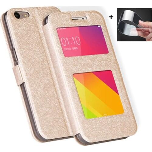 Open window flip cases For OPPO A59 case Phone Back Cover For OPPO A59s PU leather Case For OPPO A 59 A59 M T S A59M A59T shell
