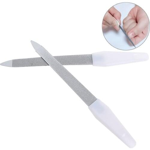 1PC Durable Nail File Double Sided Handle Pro Manicure Pedicure Nail Art Tool For Women Men