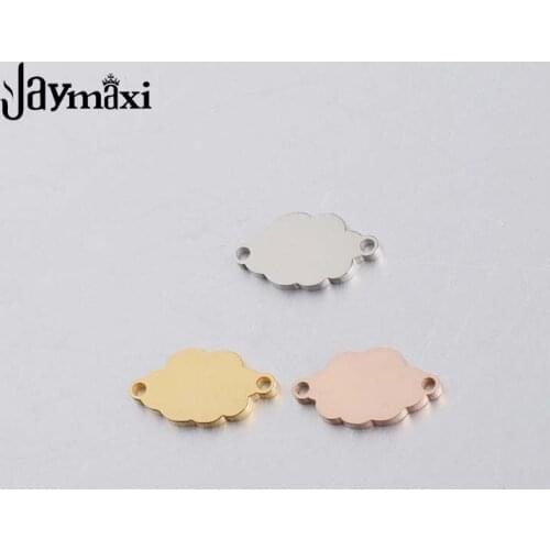 Jaymaxi Cloud Charms Stainless Steel Mirror Polished Cloud Connectors For DIY Bracelet Making 8*15.4mm 20Pieces/lot