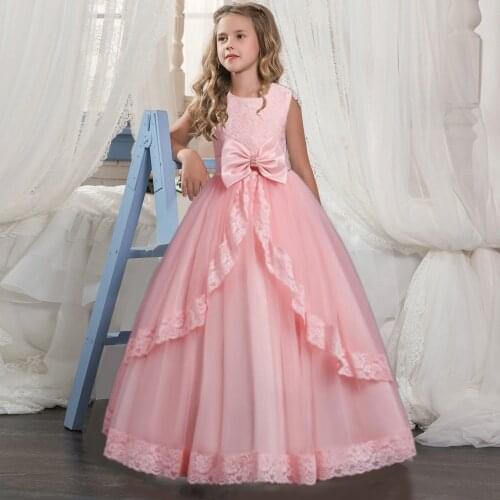 Summer Girls Birthday Princess White Dress Evening Party Wedding Dresses Costume Kids Dress For Girl Children Clothing 10 12 Old