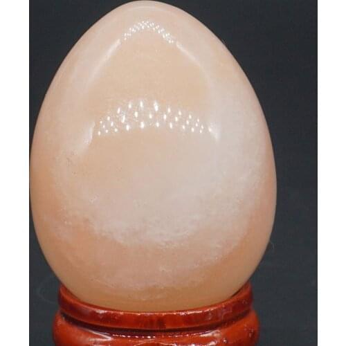 34x44MM Natural Gemstone Rose Aventuine Sphere Egg Healing Reiki Crafts Stone Massage Finger Exercise