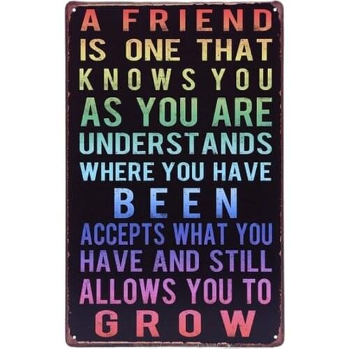 1 pc Friendship Quotes Tin Plate Sign wall plaques man cave Decoration Dropshipping Poster metal